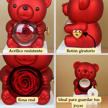 Osito con rosa eterna